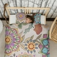 thumbnail image 3 of Boho Bohemia Pioneer Flower Duvet Cover and Pillowcase Set for Single Bedding, Bedroom Accessories for Kids Teens, 3 of 5