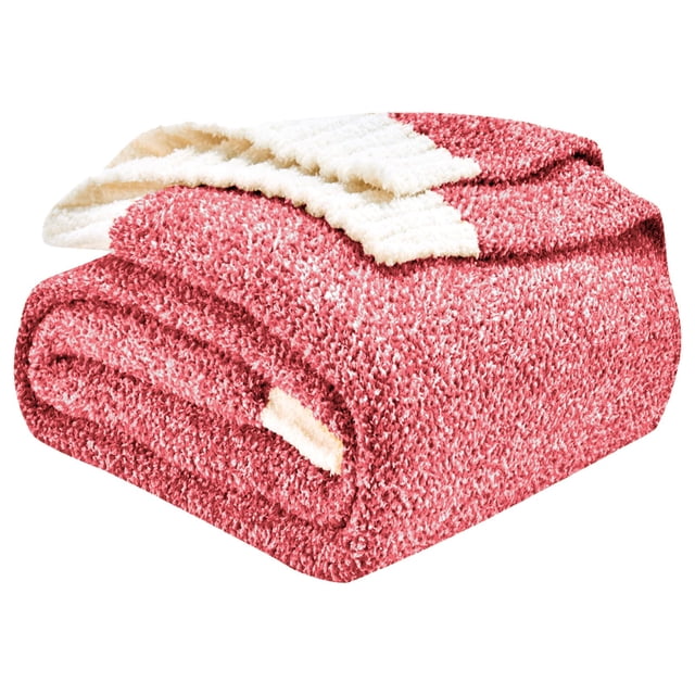 Manta CozCube Melange ultrasuave, color rojo navideño, 127 x 152 cm