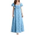 thumbnail image 3 of Meichang Renaissance Robe Femme Robe Victorienne Vintage Médiévale Manches Courtes Bouffantes Encolure Carrée Robes Maxi Robe de Cocktail Robe de Bal, 3 of 10