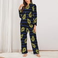 thumbnail image 2 of Honeii Avocado print Women's Pajama Sets Long Sleeve Button Down Sleepwear Nightwear Soft Pjs Lounge Sets-XX-Large, 2 of 7