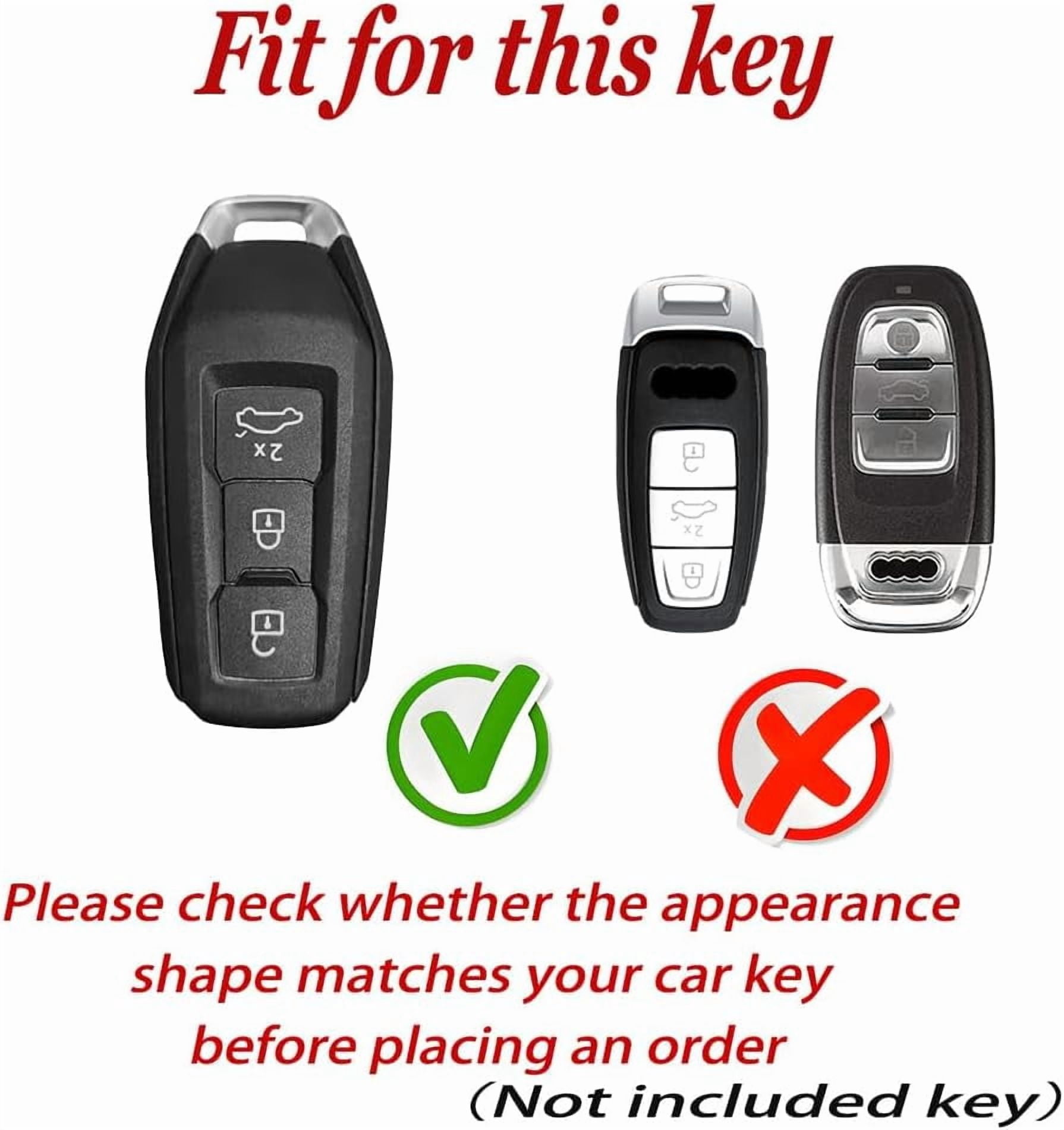 Key Fob Cover Compatible with Fit for Audi A3 A5 A6 Avant E-tron SQ5 SUV Q6 Sportback 2025, 3 Buttons, TPU, Keyless Entry, Car Key Cover, Keychain Case Holder Protector,A-Pink