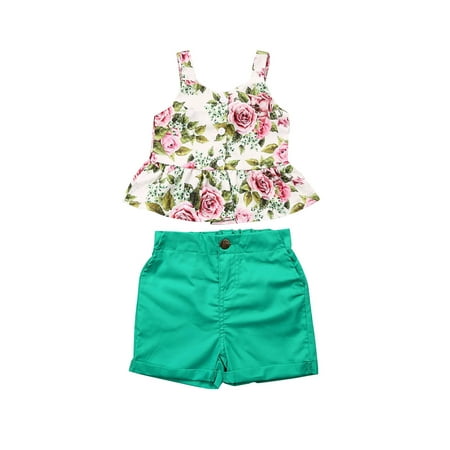 

luethbiezx 2Pcs Newborn Baby Girl Summer Clothes Tops Vest Shorts Pants