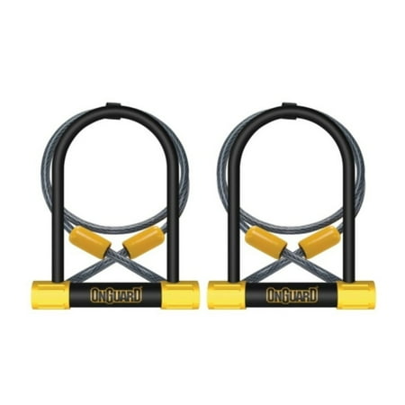 Onguard Bulldog Dt U-lock - OnGuard Bulldog DT Bike U-Lock with 4-Foot Cinch Loop Cable (2-Pack)