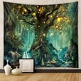thumbnail image 2 of Tapicería de pared con diseño de paisaje y bosque, microtela, 150 x 130 cm, 2 of 3