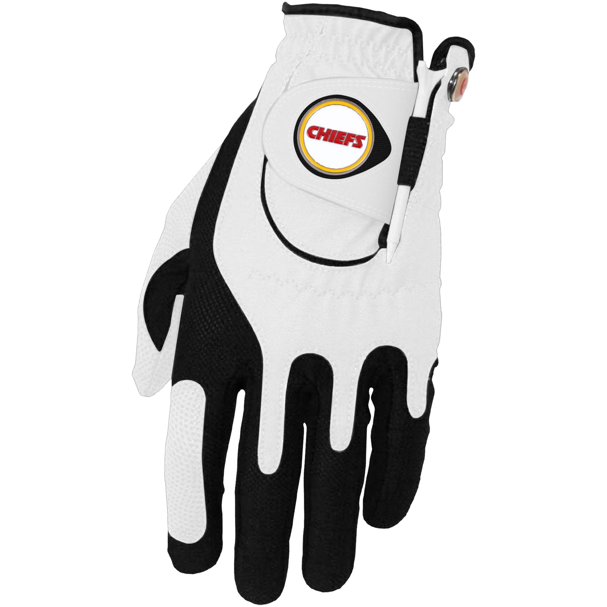 Kansas City Chiefs Left Hand Golf Glove & Ball Marker Set White