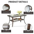 thumbnail image 3 of Ktaxon Outdoor Coffee Table, Patio Ratten Double Layer Table with Tempered Glass Top, Storage Wicker Bistro Table for Patio Outside Balcony Porch Deck - Brown, 3 of 7