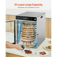 thumbnail image 5 of VEVOR  Rotary Food Dehydrator Stainless Steel Jerky Dehydrator with 12 Trays, Digital Control Food Dehydrator w/Timer & Temp Control, Commercial Dehydrator w/Heat-Proof Handle, 5 of 9