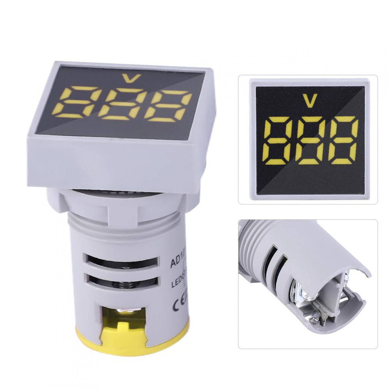 AC20-500V Mini Digital LED Display Voltmeter LED Indicator Light 5-Color Square Signal Lamp Green 