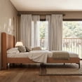 thumbnail image 3 of URTR Natural Full Size Bamboo Platform Bed Frame with Headboard, Mid-Century Modern Solid Wood Bed with Rounded Corners for Safety, Heavy-Duty Slats No Box Spring Needed, Eco-Friendly, 3 of 14