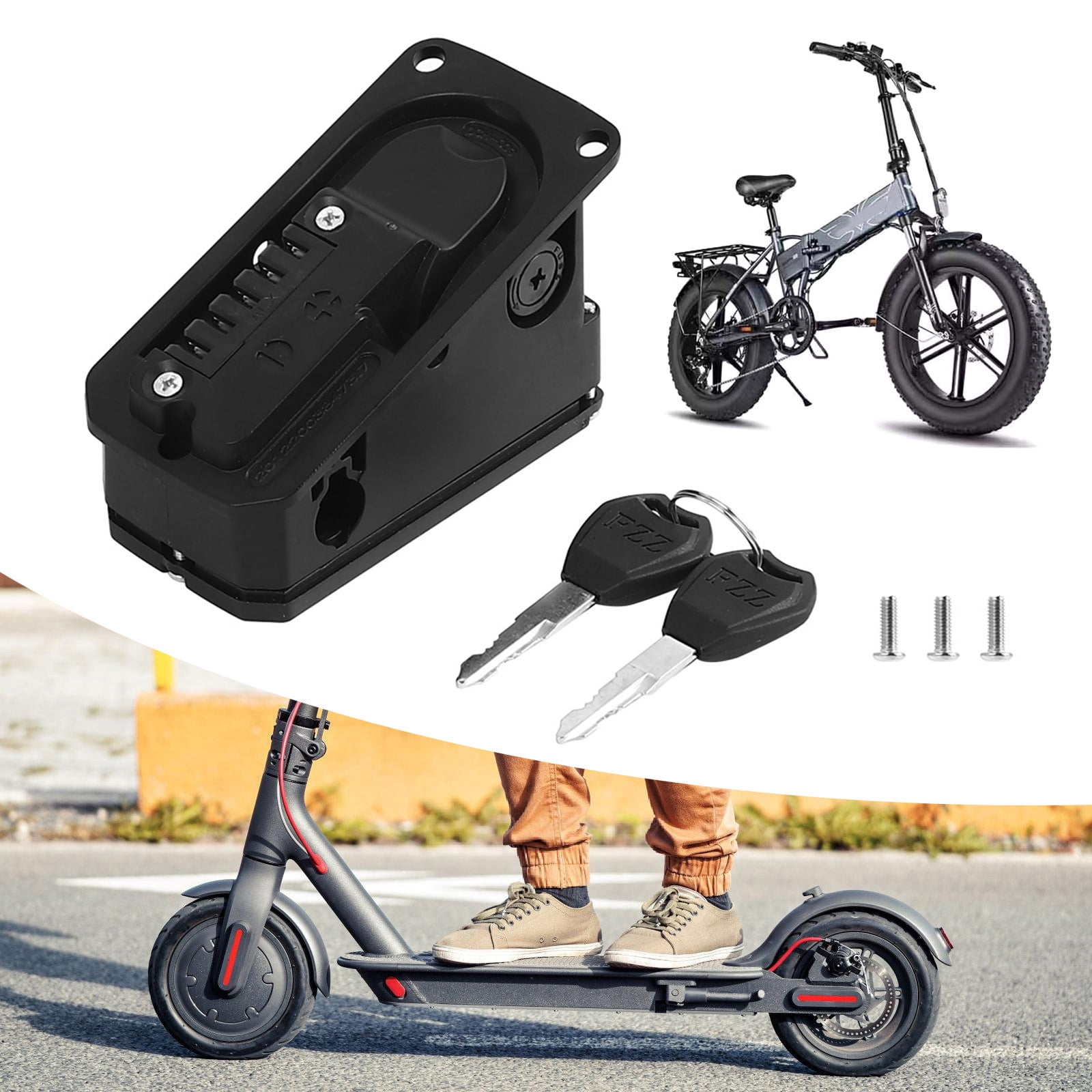 Antitheft Compartment Lock With Charging Port Protector Electric Bike Lock Connection Board Cover