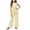 Yellow, variant on YUANxueke Girls 2-Piece Striped Outfit Sets Sleeveless Crewneck Tie Front Tank Top & Wide Leg Pants Summer Fashion Clothes for 9-16 Years