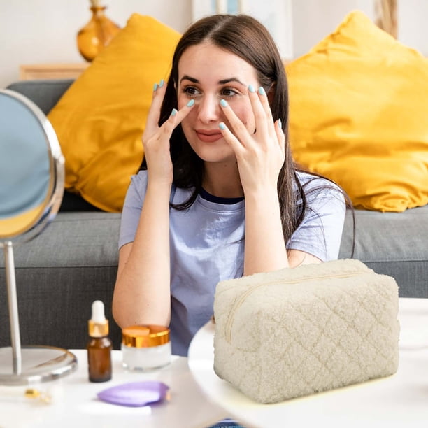 Bolsa de maquillaje, bolsa de cosméticos, bolsa de maquillaje grande para mujeres, bolsa de maquillaje corta, bolsa de almacenamiento portátil para cosméticos, organizador de maquillaje de mano, artíc