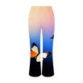 thumbnail image 5 of kaondbfi Women's Print Jeans Mid Waisted Wide Leg Baggy Flare Pants with Pockets Summer Jeans for Women, 5 of 9