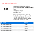 thumbnail image 2 of Automatic Transmission Filter Kit - Compatible with 1984 - 1988 Dodge Mini Ram 1985 1986 1987, 2 of 2