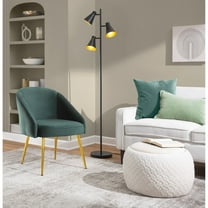 LumiSource Gold Metal, Green Velvet Shiraz Chair