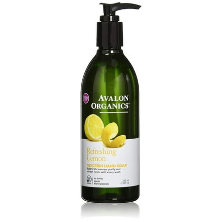 Avalon Organics Glycerin Hand Soap, Refreshing Lemon, 12