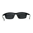 thumbnail image 4 of Mens Lion Shield Emblem 90s Racer Rectangle Wrap Sunglasses Shiny Black, 4 of 4