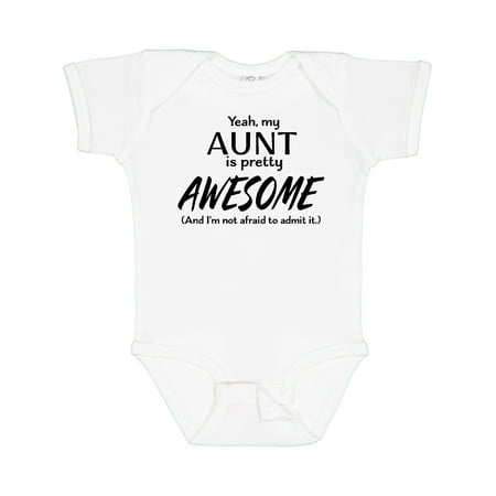 

Inktastic Yeah My Aunt is Pretty Awesome Boys or Girls Baby Bodysuit