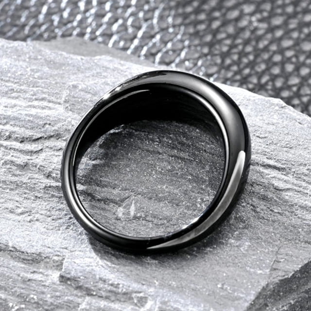 Anillo de acero de titanio para ocio europeo y americano con forma de taza y asa, anillo de pareja de nicho simple que combina con todo