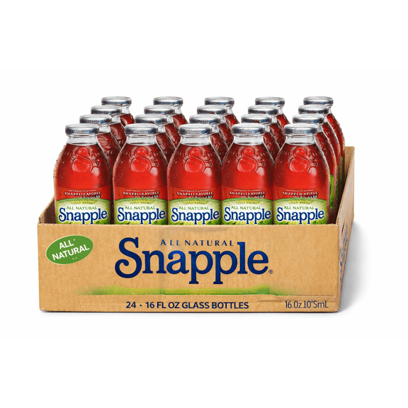 Snapple Apple Juice Drink 16 oz Glass Bottles 24 Pack