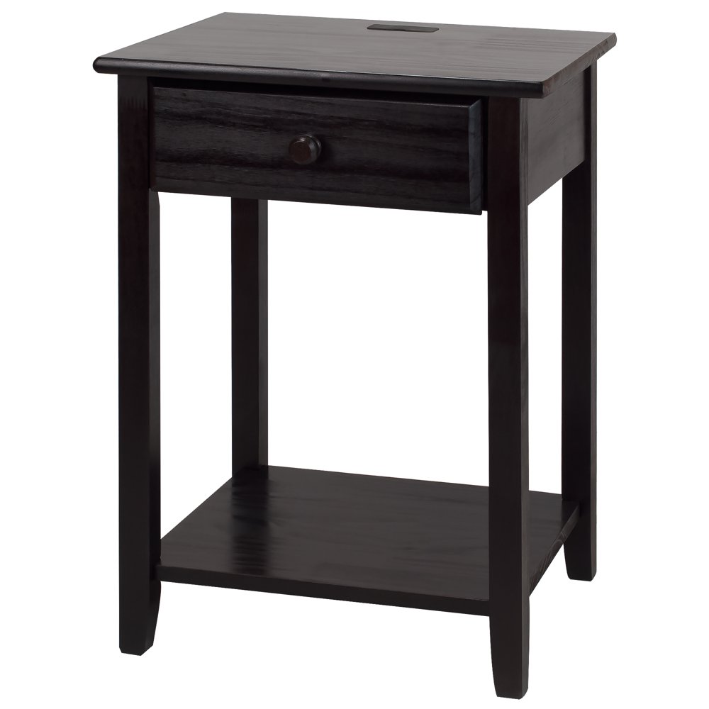 Casual Home Night Owl Nightstand with USB PortEspresso