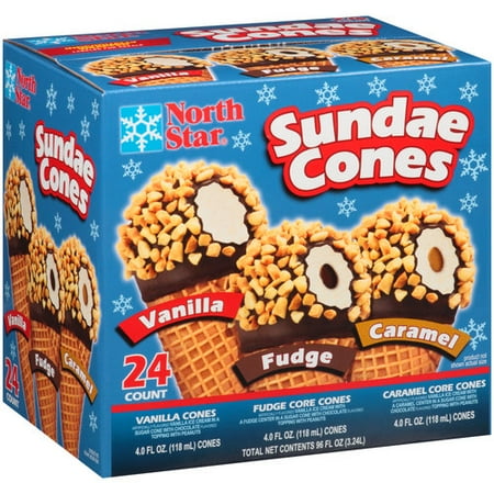 north star sundae cones vanilla fudge amp caramel 24 4 northstar ice cream