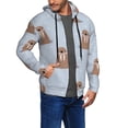 thumbnail image 2 of Kdxio Playful Walrus Wonders Print Men Hoodies Casual Hoodies for Men with Zip Pockets Full Zip Long Sleeve Sweatshirt Sports Hooded Jacket-Small, 2 of 5