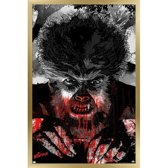 The Wolf Man - Autumn Moon Wall Poster, 22.375" x 34" Framed