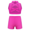 thumbnail image 3 of Alvivi Kids Girls Active Gym Fitness Sportswear Short Tracksuits Gymnastics Dance Outfits Hot Pink 10, 3 of 6