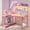 Pink, variant on Bestier 42 inch Desk,Gaming Computer Desk with LED Lights & Power Outlet, Reversible Office desk,L Shaped Desk with Hutch & Storage Shelves, Carbon Fiber