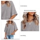 thumbnail image 3 of Camiseta informal de Color puro para mujer, Top de verano con cuello redondo, mangas 3/4 acampanadas, holgadas, 3 of 6