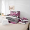 thumbnail image 6 of jejeloiu Cute Floral Blossom 7 Pieces Bedding Comforter Set,Old Wooden Board Full Bedding Set,Pink Gray White Fitted Sheet Flat Sheet For Adults,Breathable Home Decor Reversible, 6 of 8