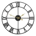 thumbnail image 2 of Reloj de pared retro de metal con números romanos de primera mano, 40 cm, negro, 2 of 9