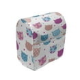 thumbnail image 1 of Feminine Stand Mixer Cover, Cat Heads Silhouettes with Stars Dots and Stripes Checked Patterns Patchwork, Kitchen Appliance Organizer Bag Cover with Pockets, 5 Quarts, Fuchsia and Blue, by Ambesonne, 1 of 4