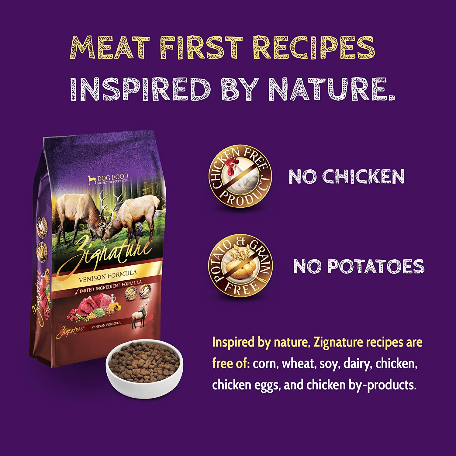 Zignature Grain-Free Venison Formula Dry Dog Food, 4 Lb