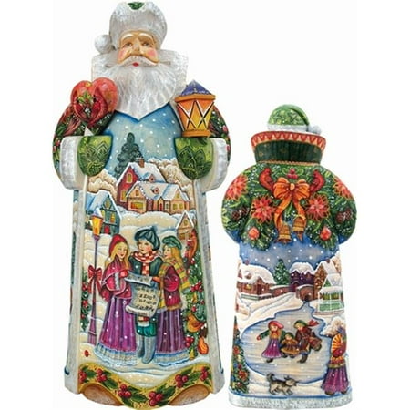 G.Debrekht 213311 Woodcarving Holiday In Harmony 14 in. - Woodcarved Santa