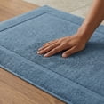 thumbnail image 4 of REGALWOVEN Cotton Banded Bath Mat Reversible Step Out Soft Plush Bath Rug Absorbent Rug for Hotel Spa Bathtub Mat Dark Blue 20" x 32", 4 of 5
