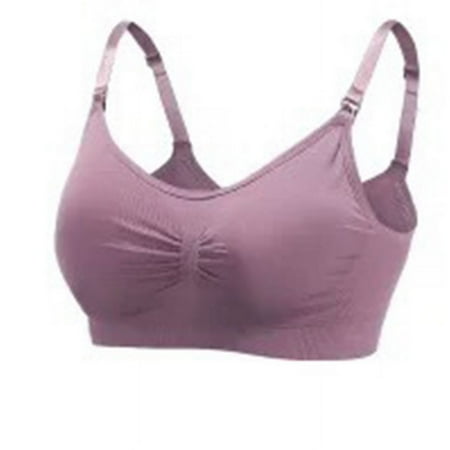 Pregnant women without steel ring front opening buckle seamless large size nursing bra nursing adjustable pull-up Seamless bra underwear