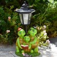 thumbnail image 1 of Estatua de rana para jardín, adorno de familia, luz solar, luz de , linterna, iluminación decorativa para porche, parterre de flores, terraza, 1 of 8