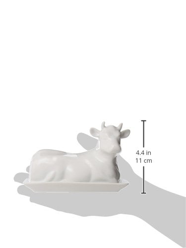 Cow Shape Kitchen Supply 8038 White Porcelain Butter Dish