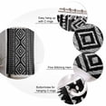 thumbnail image 6 of Black Geometric Bathroom Curtain 78 Inch Shower Curtain with Hooks, Boho Stripe Retro Farmhouse Texture Waterproof Polyester Bath Curtain Washable Bathtub Curtain 54''x 78'', 6 of 6