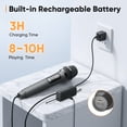 thumbnail image 3 of GCZ Rechargeable Wireless Microphones for Karaoke Singing, Wedding, DJ, Party, Speech, Church, Class Use,PA System, Gray, 3 of 7