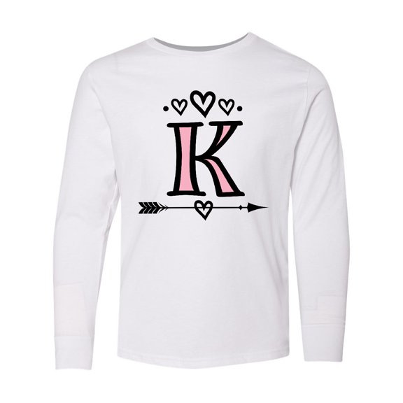 Inktastic Letter K Monogram Tribal Arrow Long Sleeve Youth T-Shirt