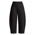 thumbnail image 4 of qelini Wide Leg Sweatpants Women Plus Size Pocket Elastic Waist Long Pants Solid Color Drawstring Pocket Lounge Pants Casual Joggers, 4 of 8