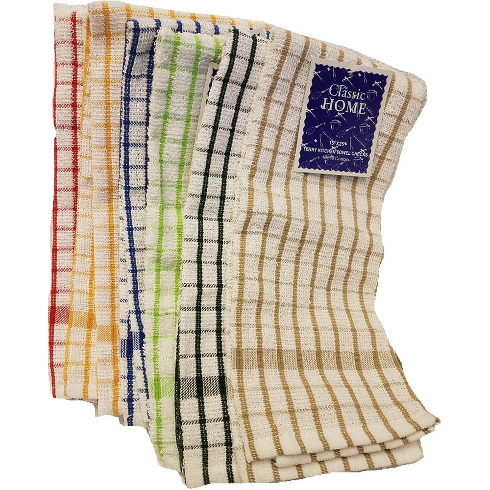 Soft Textiles Kitchen Towel 12 Pack 6 Color 100 Soft Cotton Dish
