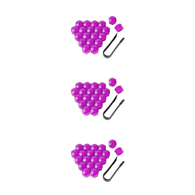 kurtrusly Pack de 20 Bouchons d'Écrou de Roue de Voiture Auto Moyeu Vis Couvercle Remplacement Automobile Violet 17mm 3Set