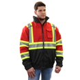 thumbnail image 3 of Jorestech Veste Bomber de Sécurité Haute Visibilité Réfléchissante Imperméable X dans le Dos Ansi/Isea Classe 1 Type O/Csa Z96 (L, Rouge), 3 of 5
