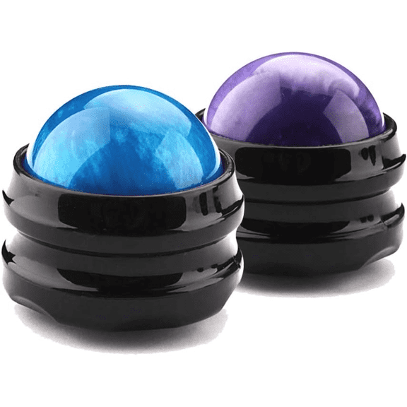 2pcs Blue and Purple Massage Ball Set, Handheld Relaxation Tool for Muscle and Body Relaxing, Manual Massage Roller