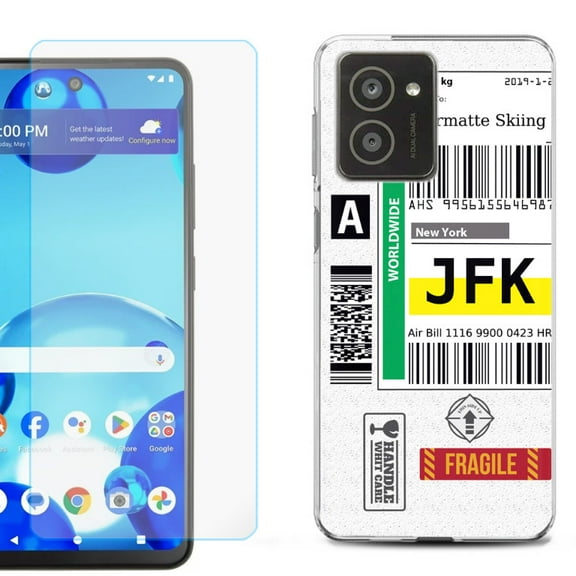 For HMD Vibe Shockproof Phone Case Cover with Tempered Glass Screen Protector, by OneToughShield - Mail / New York