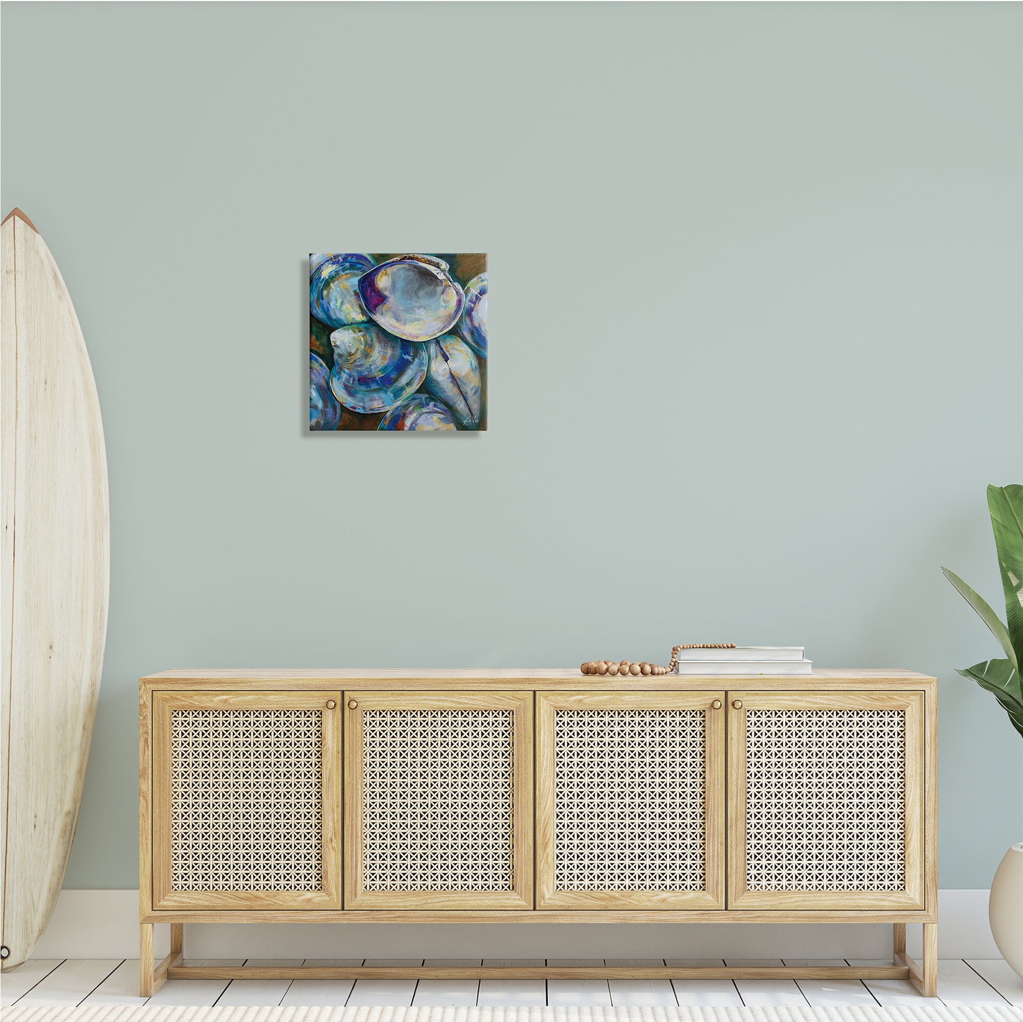 Stupell Industries Modern Clam Shells Coastal Invertebrate Seashell Expressive Painting, 17 x 17, Design by Jeanette Vertentes